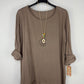 Camiseta algodón Taupe