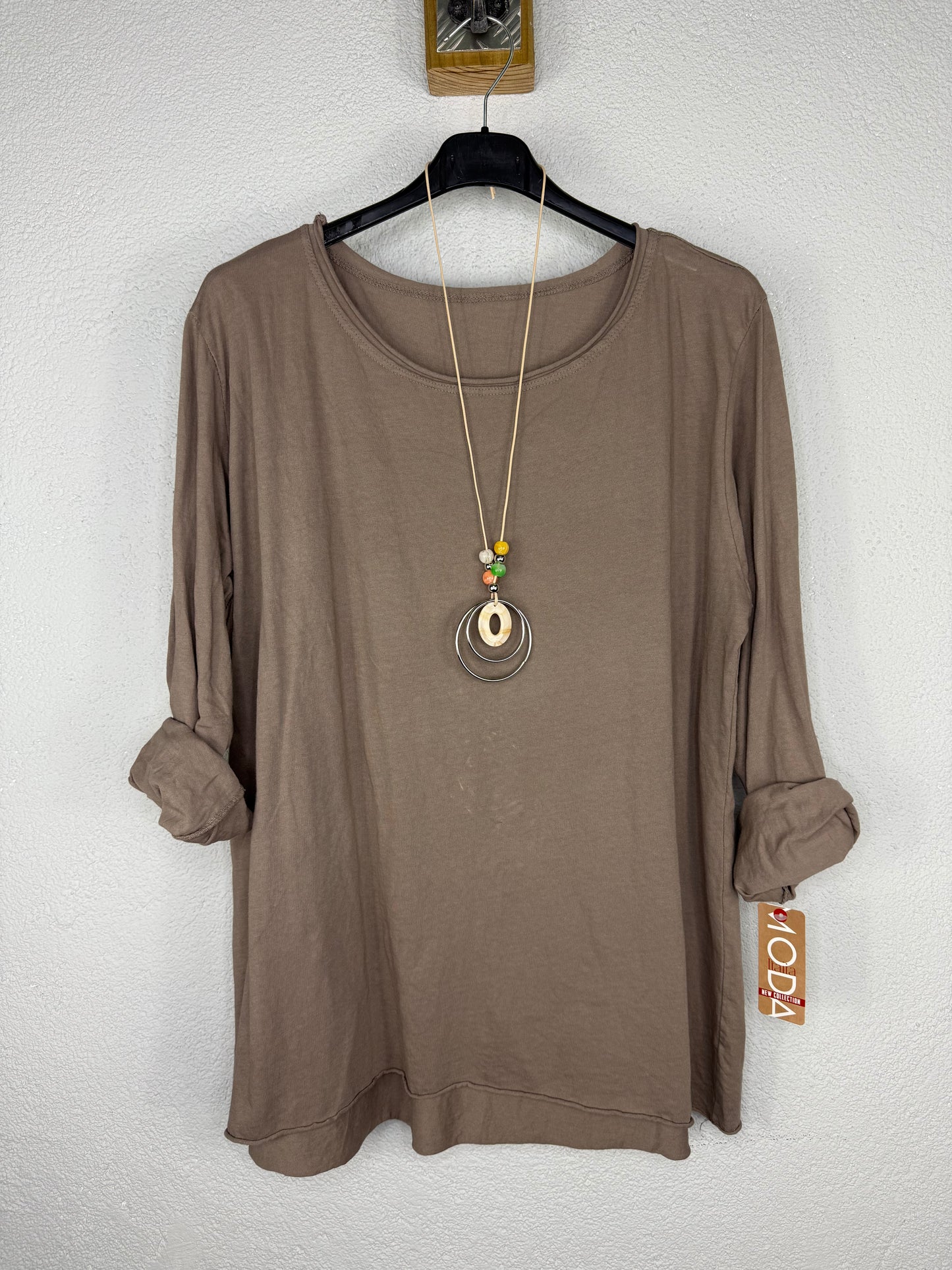 Camiseta algodón Taupe