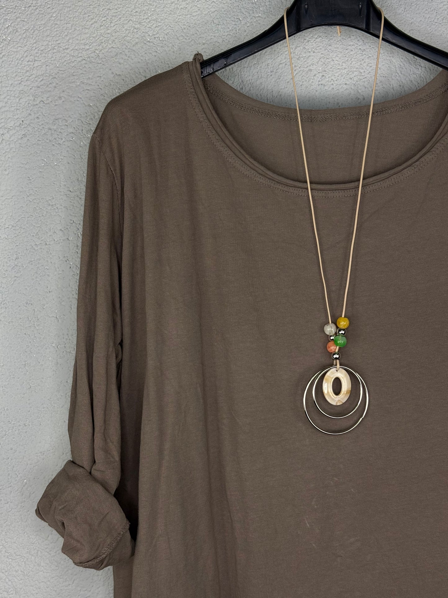 Camiseta algodón Taupe