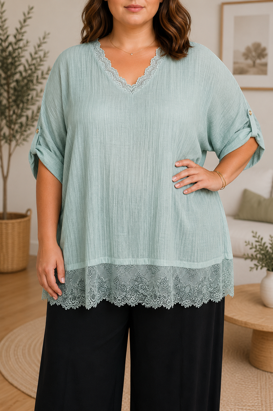 Blusa Valldemosa Turquesa