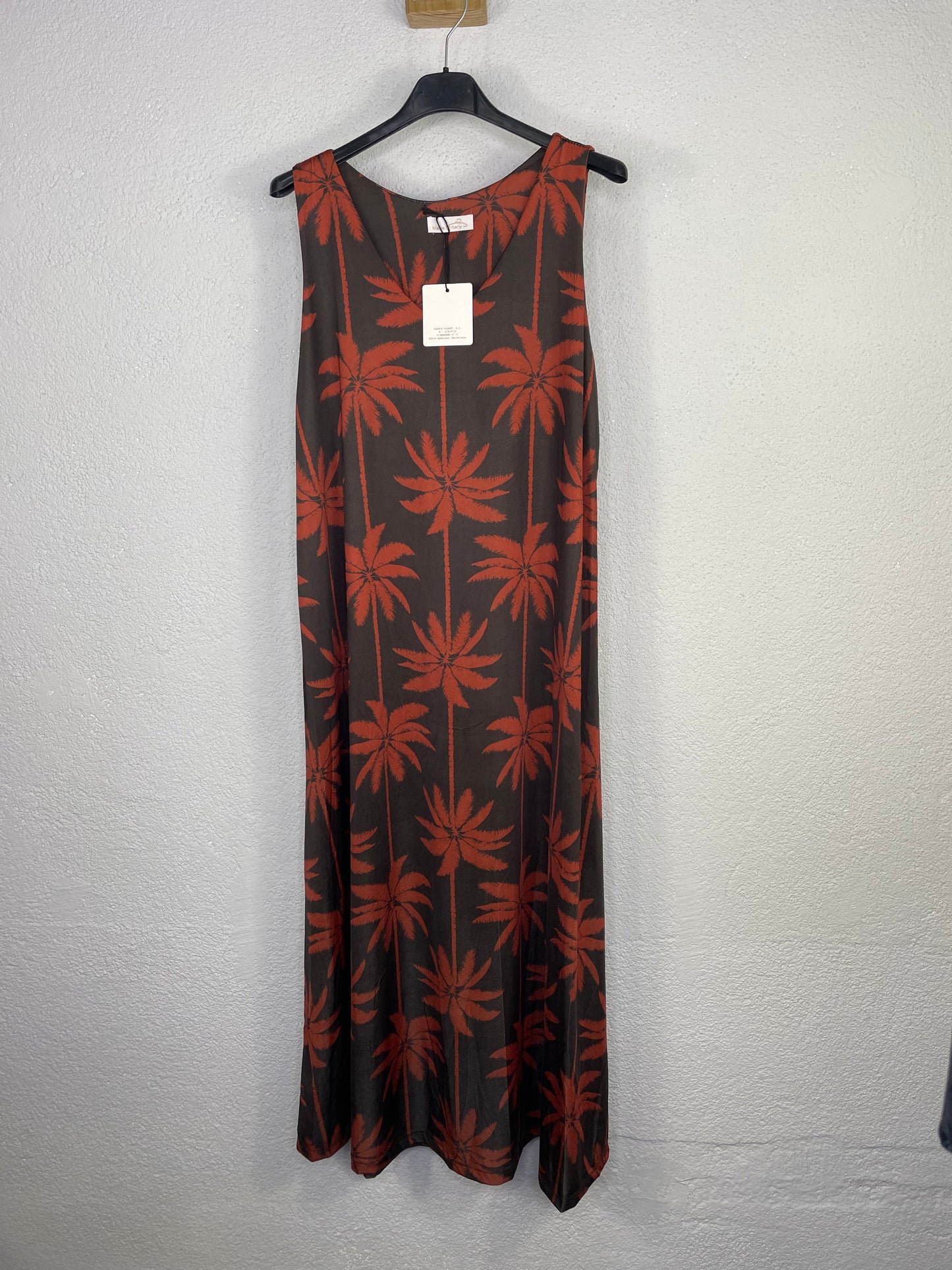 Vestido Oasis Palmeras Chocolate/Teja