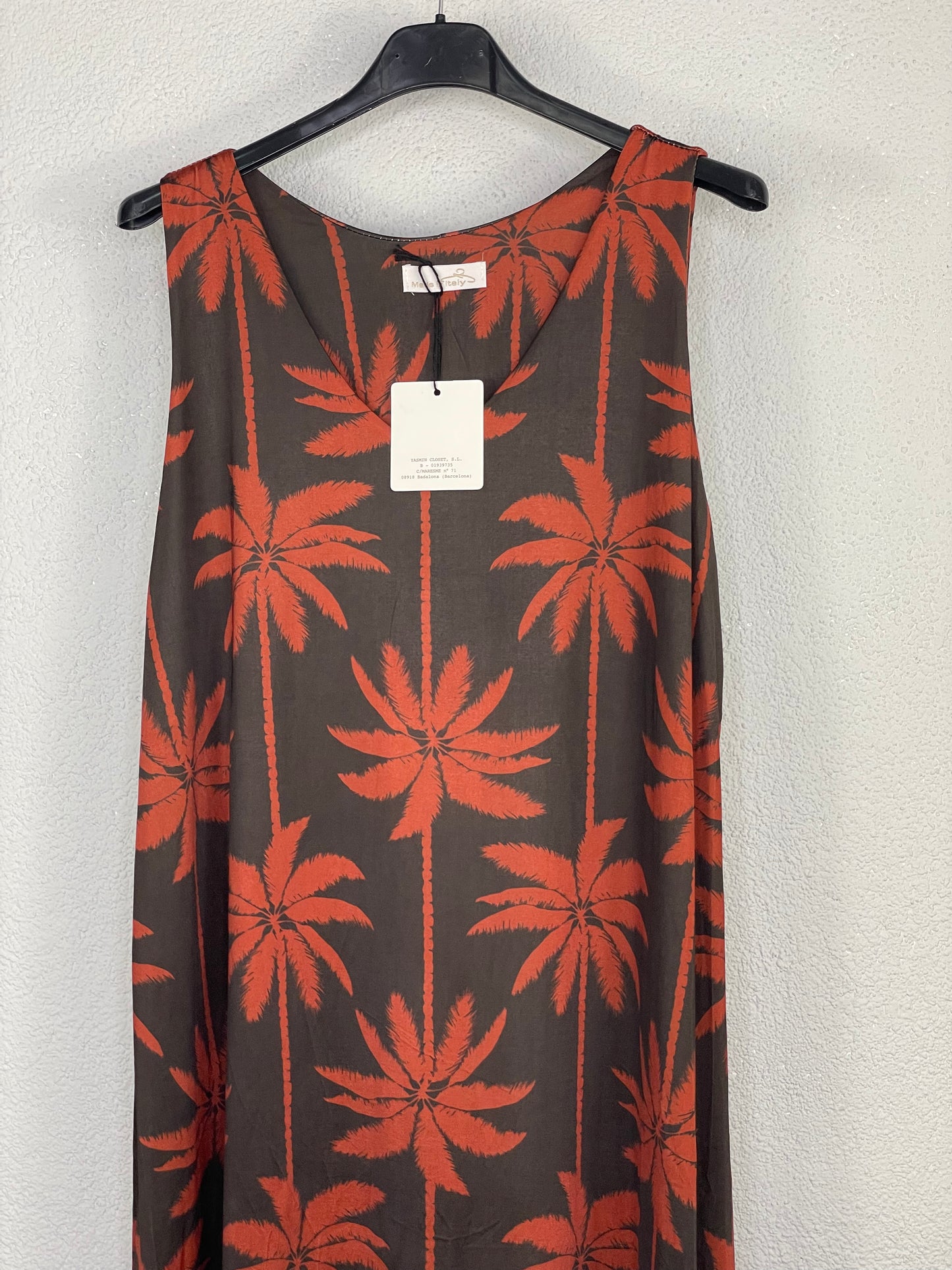 Vestido Oasis Palmeras Chocolate/Teja