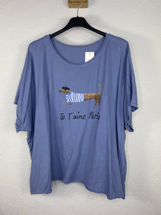 Camiseta Amor Azul tejano  PLUS