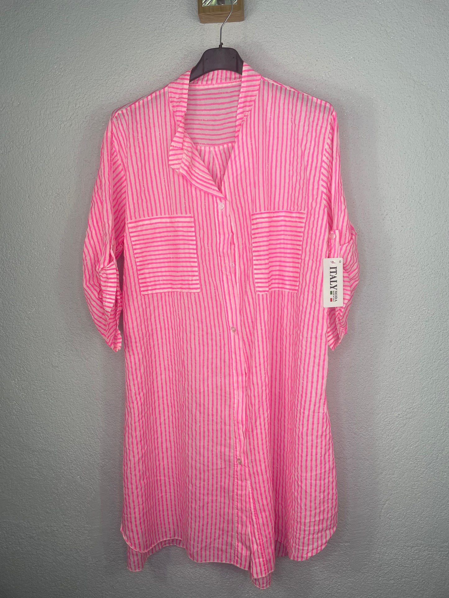 Camisa Bahamas Fucsia Rayas