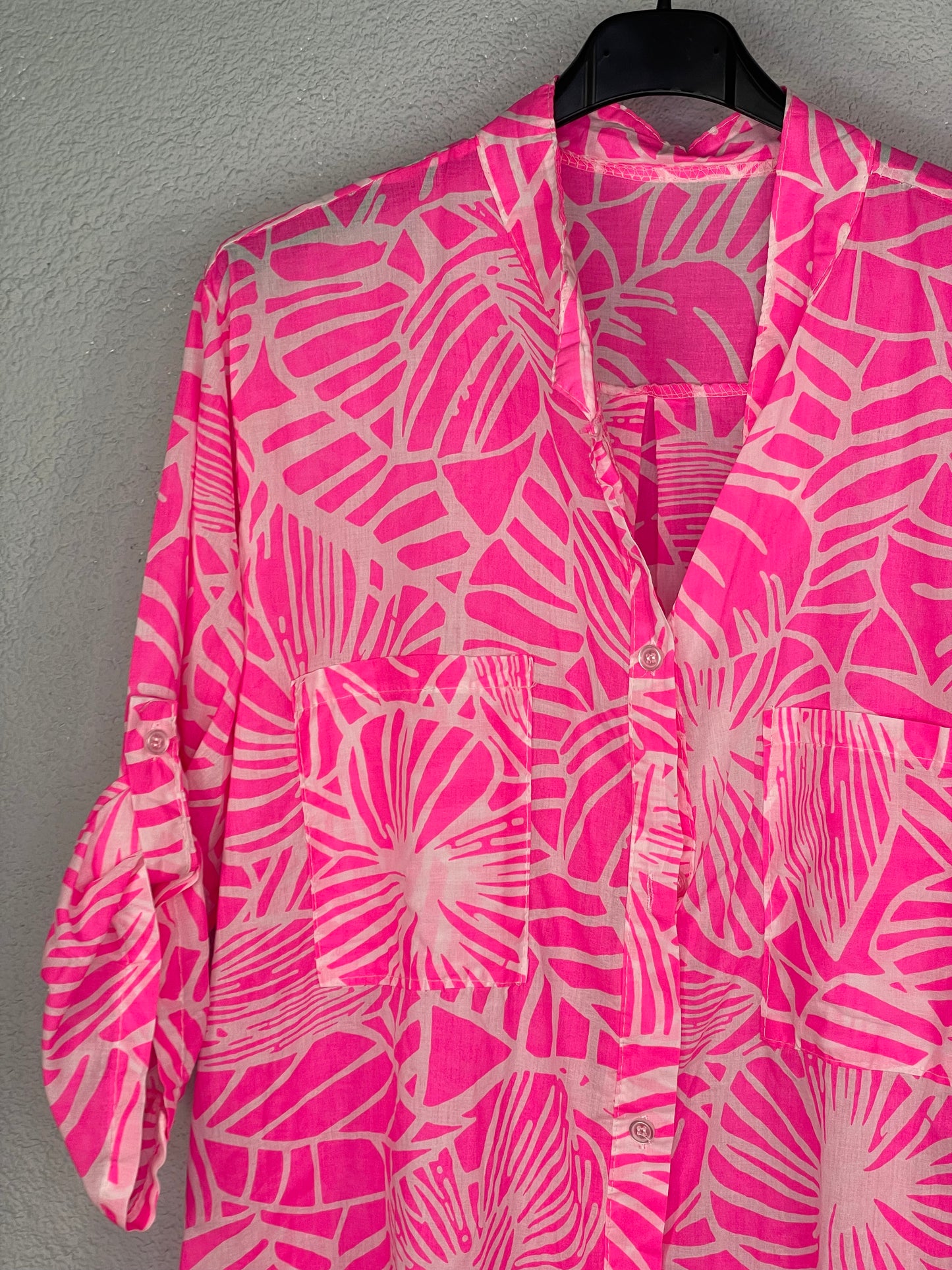 Camisa Bahamas Fucsia Flores