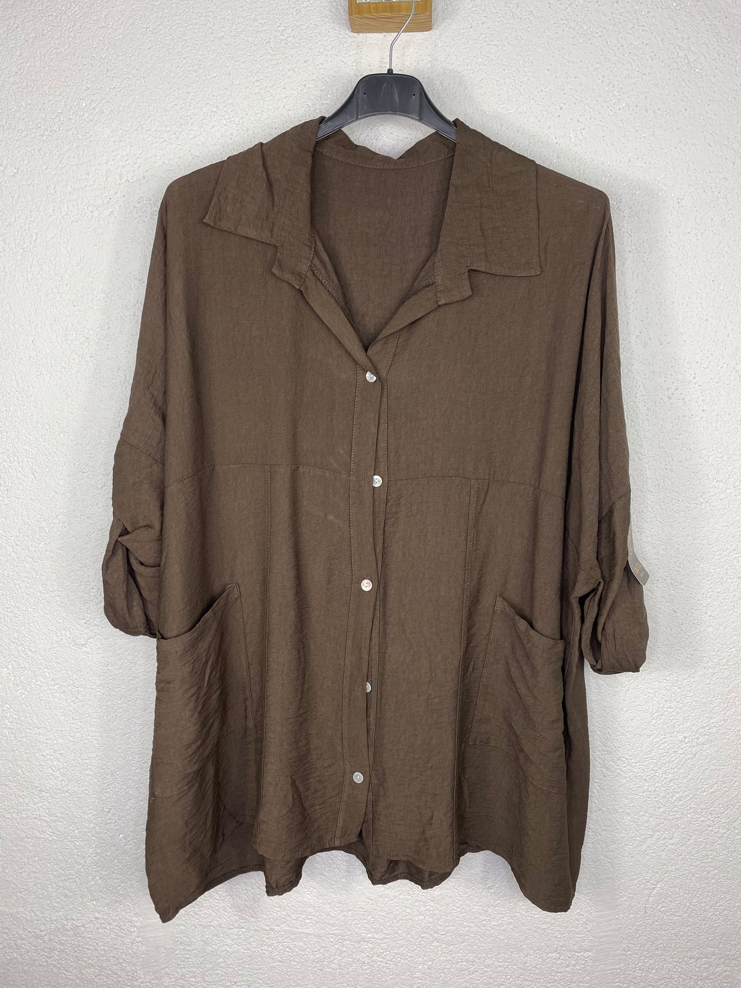 Camisa Brisa Marrón chocolate  PLUS