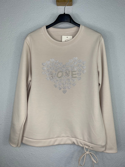 Sudadera LOVE Beige