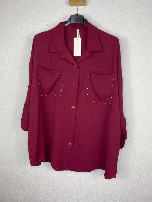 Camisa Mazarrón Burdeos