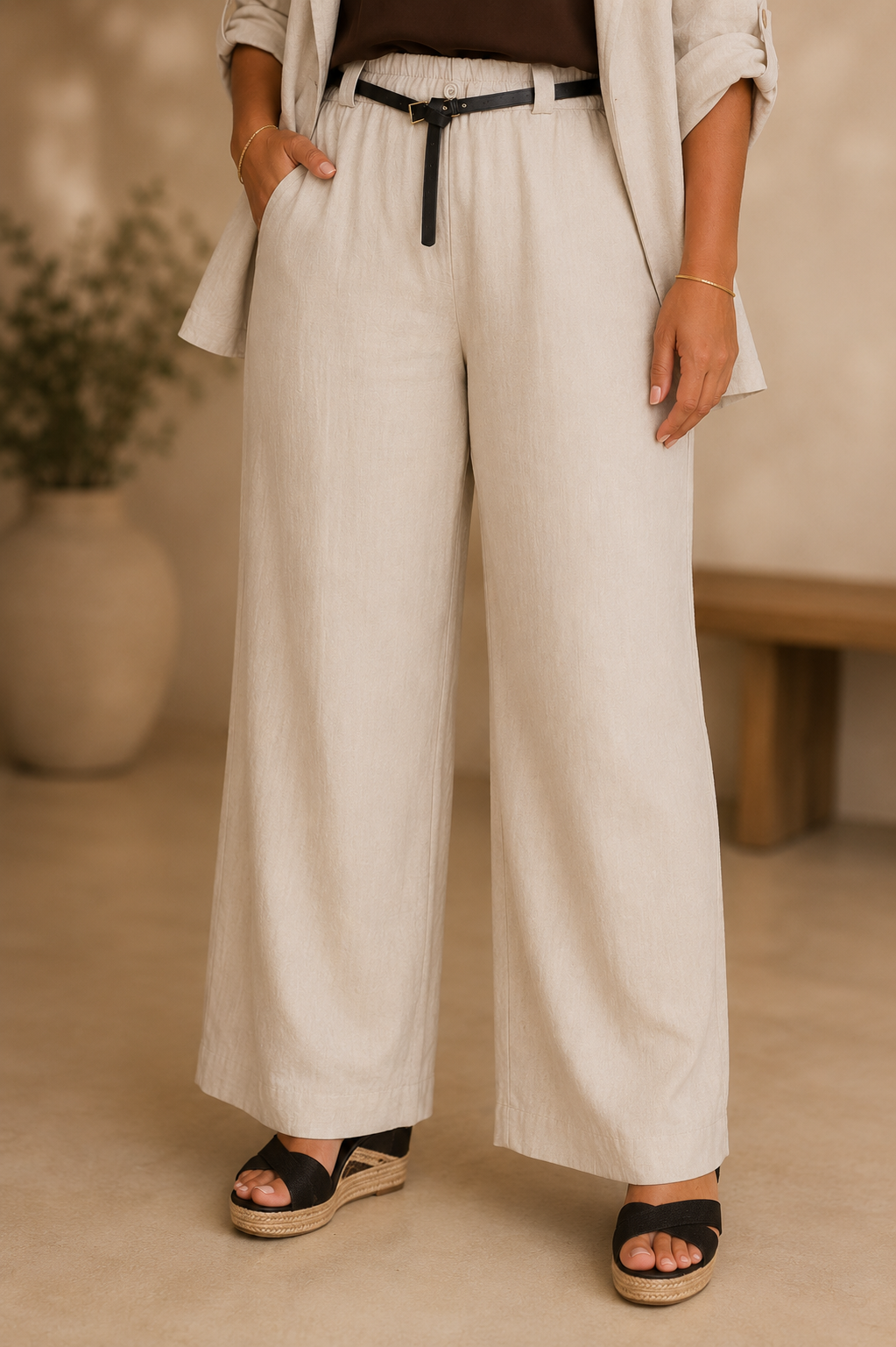 Pantalón Colmena Beige