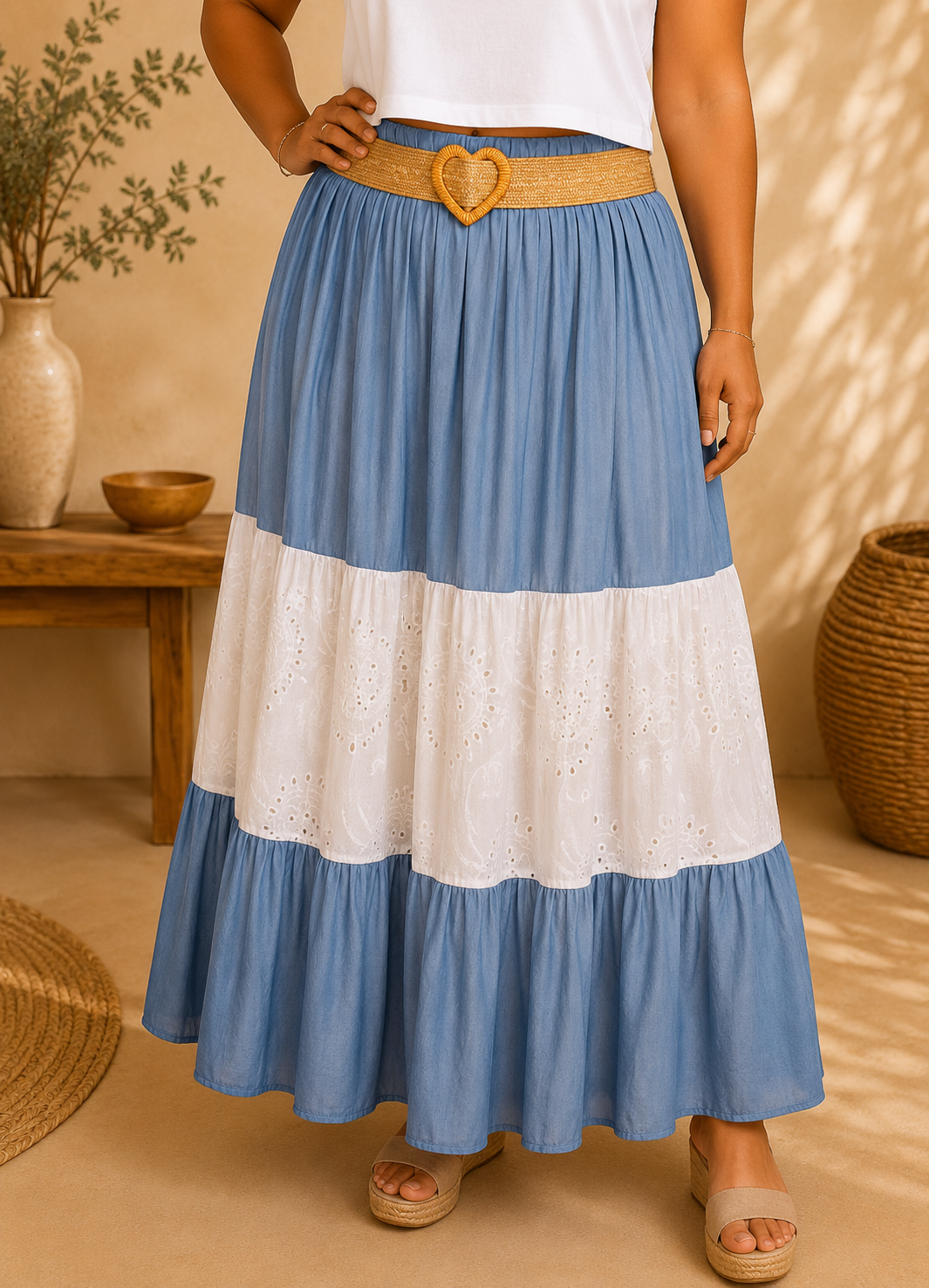Falda Clara Azul tejano Claro